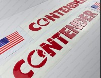 Contender Boat Logo Raised Domed 3D Decals 32" x 3.6" 2pcs.